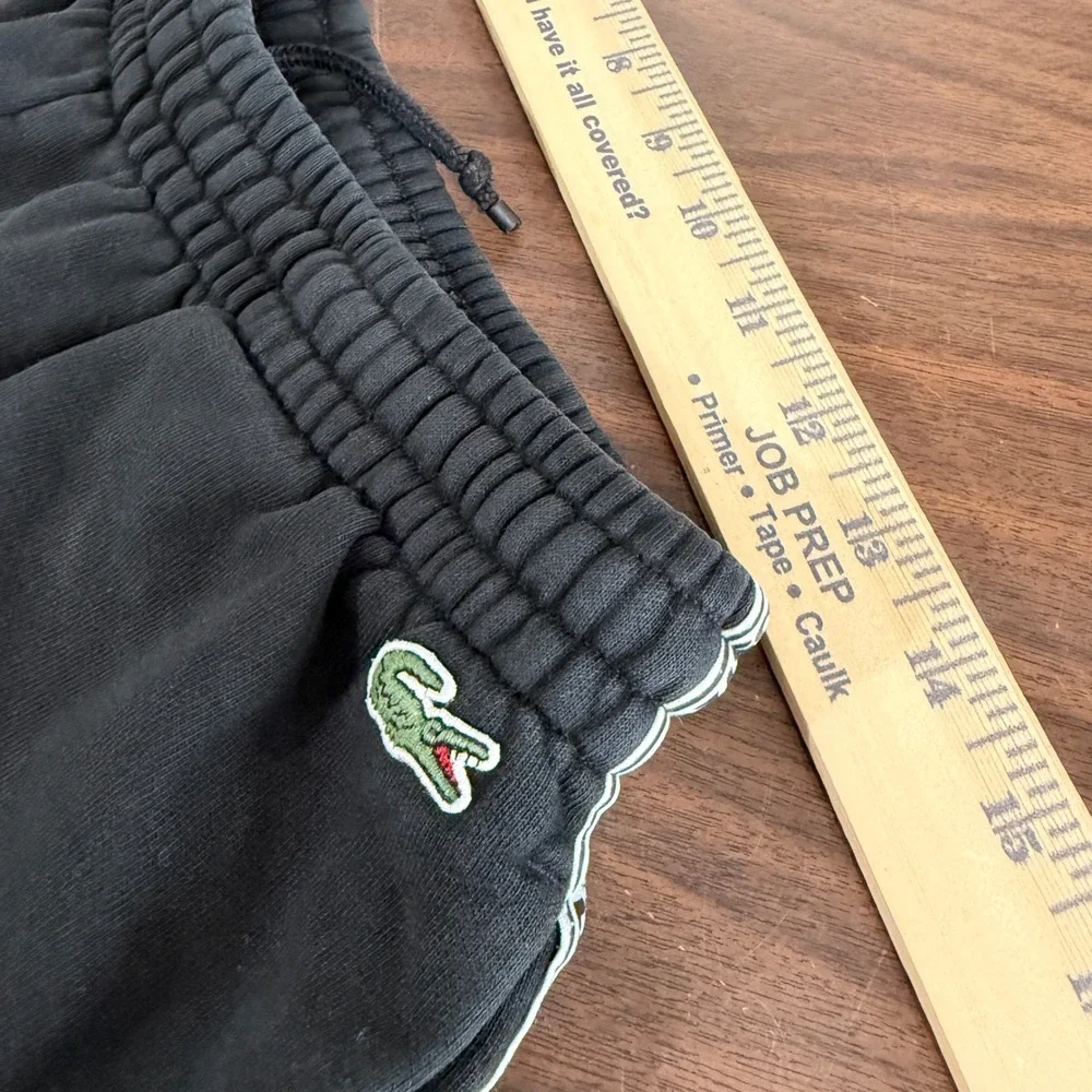 Lacoste Sweat Shorts Mens US Small / FR 3 Pre-Owned Black Gator Side Tape Logo